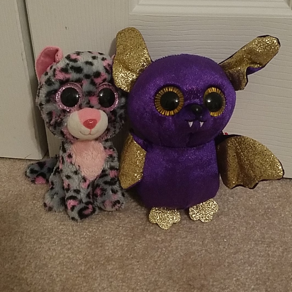 TY haloween bat and leopard